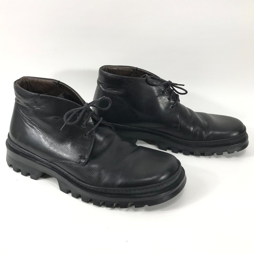 To Boot New York Ankle Boots Mens 7.5 M Black Leather Chukka Lace Up Grunge